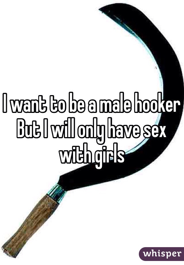 I want to be a male hooker
But I will only have sex with girls