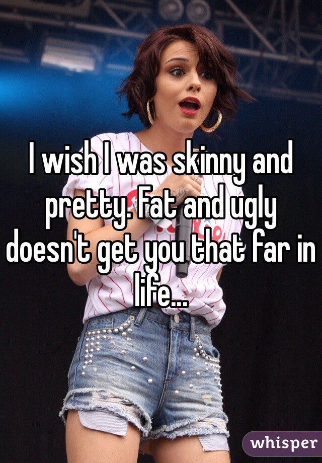 I wish I was skinny and pretty. Fat and ugly doesn't get you that far in life...