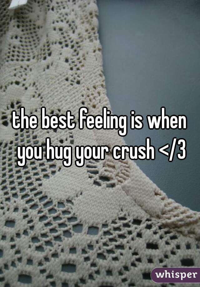 the best feeling is when you hug your crush </3