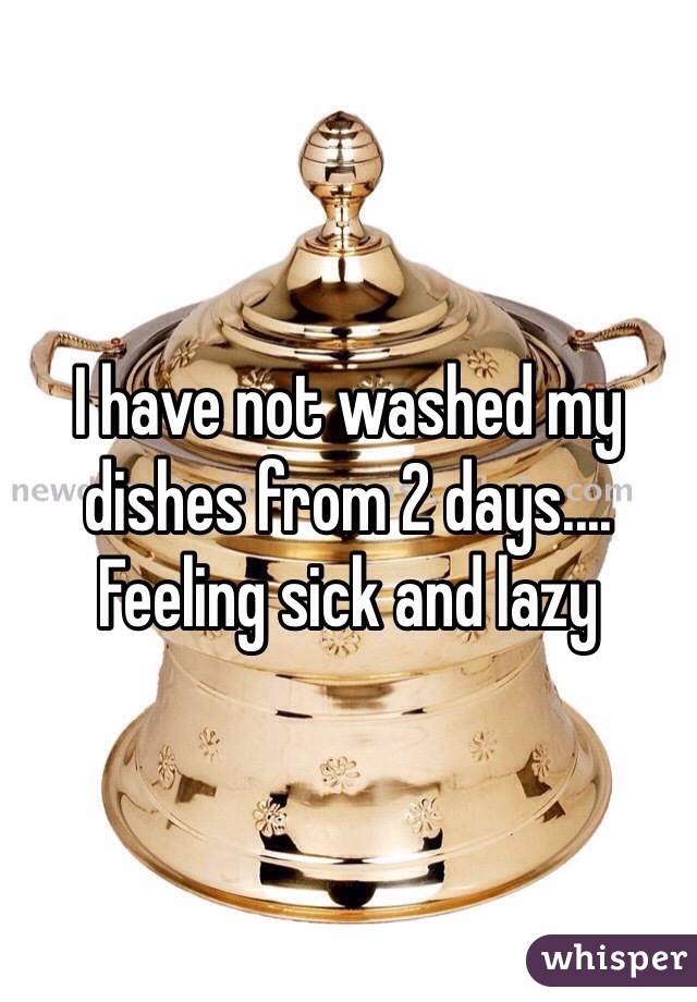 I have not washed my dishes from 2 days.... Feeling sick and lazy