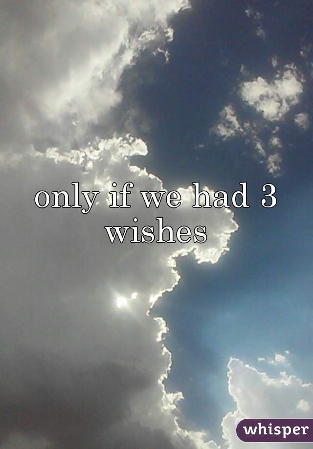 only if we had 3 wishes 