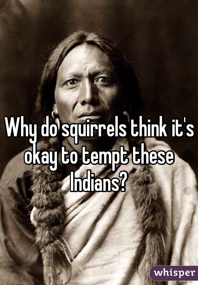 Why do squirrels think it's okay to tempt these Indians?