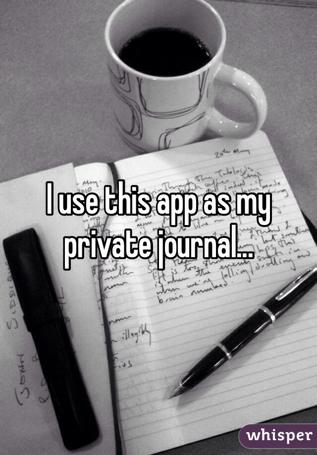 I use this app as my private journal...