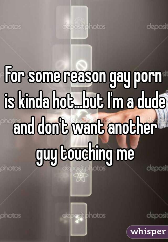 For some reason gay porn is kinda hot...but I'm a dude and don't want another guy touching me