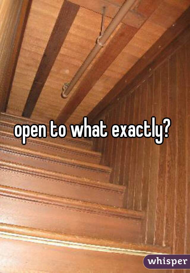 open to what exactly? 