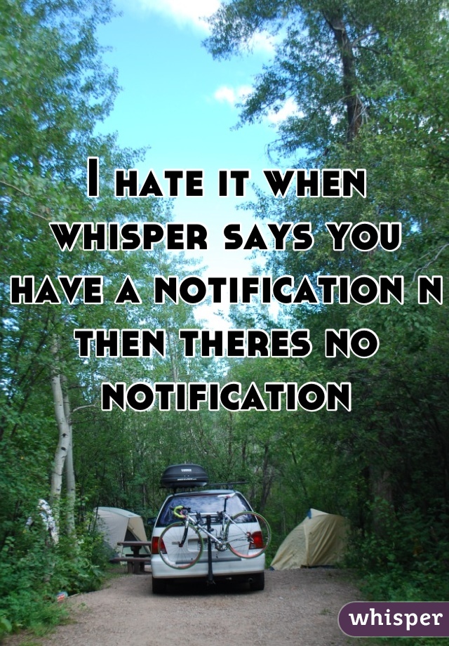 I hate it when whisper says you have a notification n then theres no notification