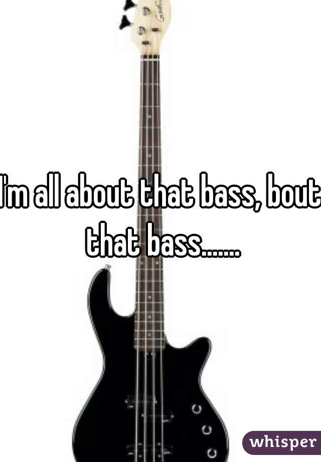 I'm all about that bass, bout that bass.......