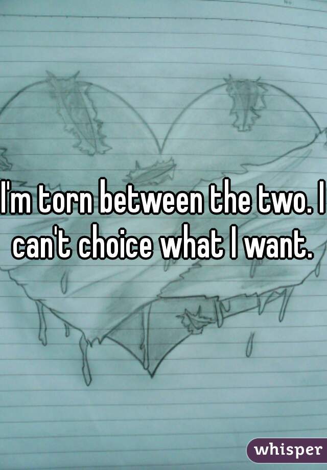 I'm torn between the two. I can't choice what I want. 