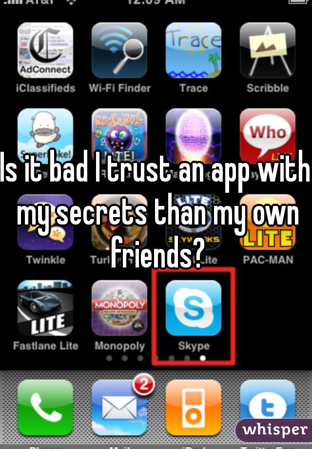 Is it bad I trust an app with my secrets than my own friends?