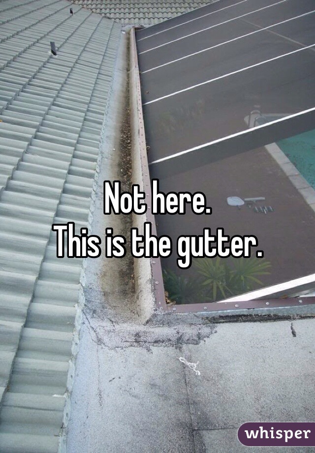 Not here. 
This is the gutter. 