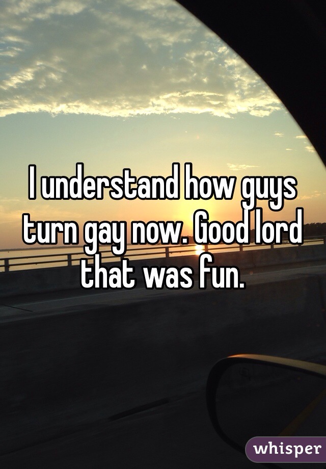 I understand how guys turn gay now. Good lord that was fun. 