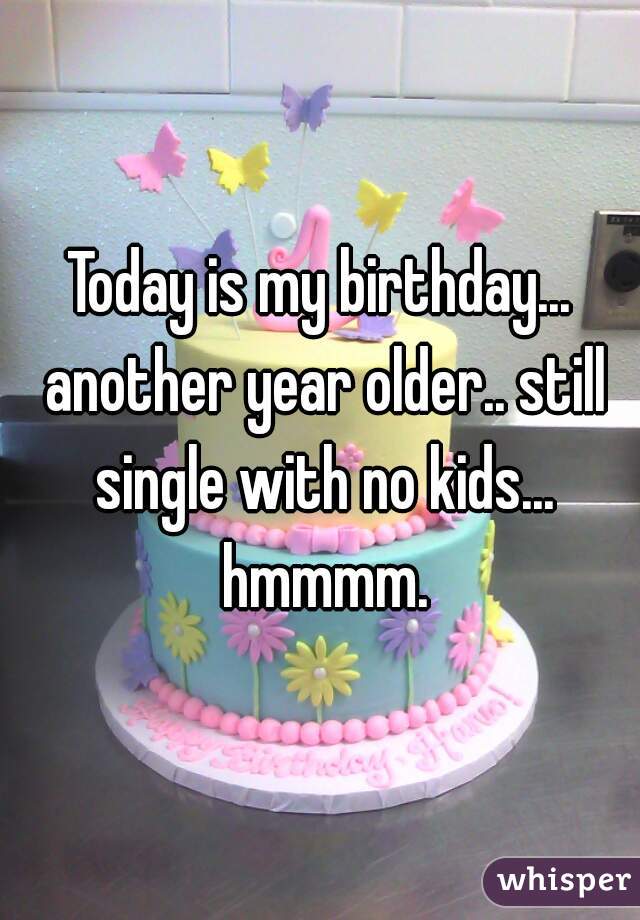 Today is my birthday... another year older.. still single with no kids... hmmmm.