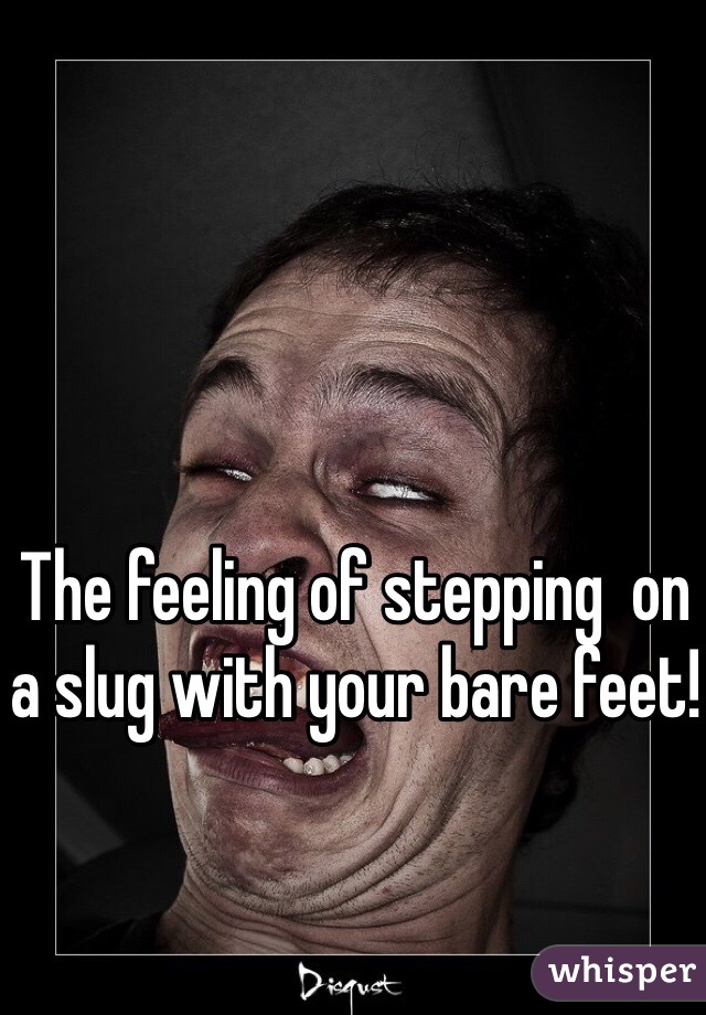 
The feeling of stepping  on a slug with your bare feet!
