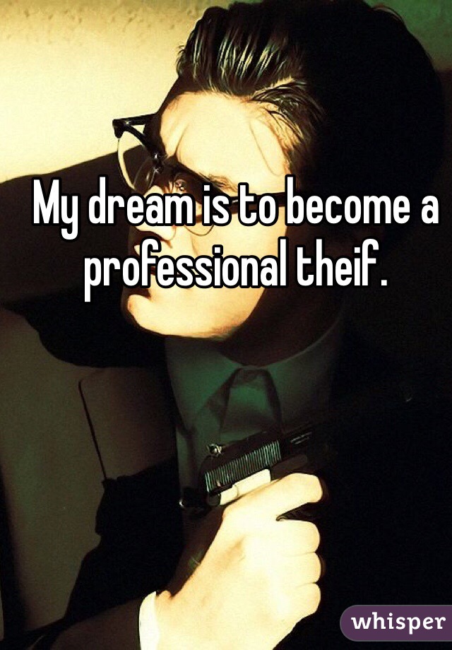 My dream is to become a professional theif.