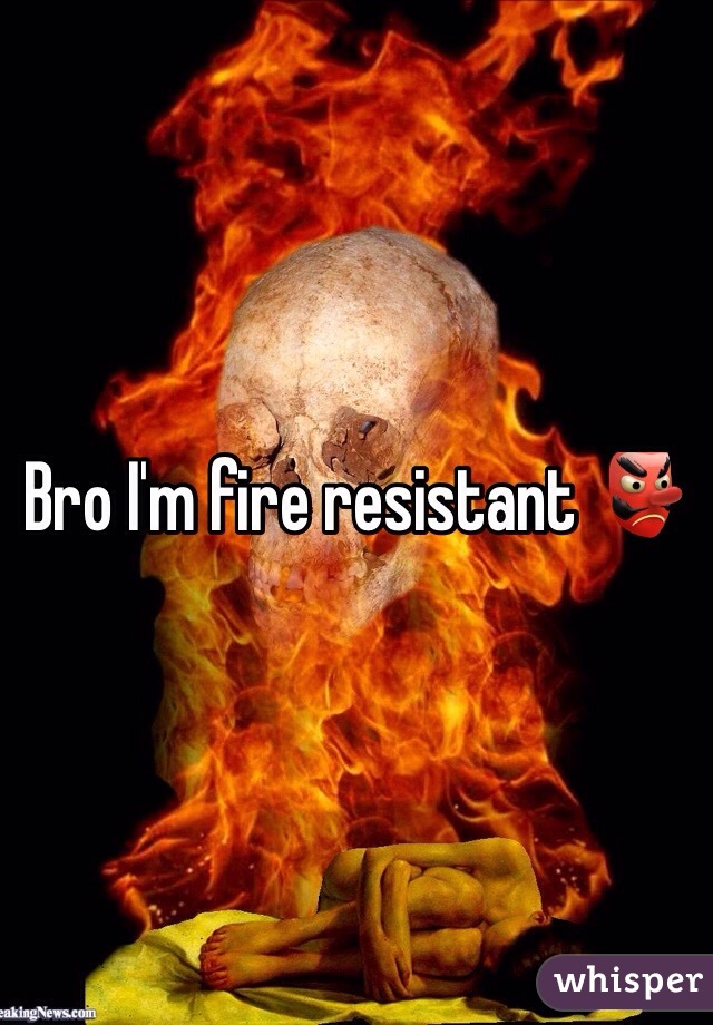 Bro I'm fire resistant 👺