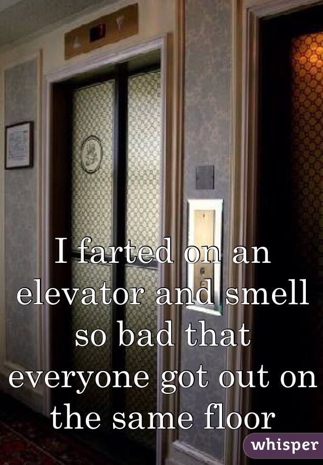 I farted on an elevator and smell so bad that everyone got out on the same floor 