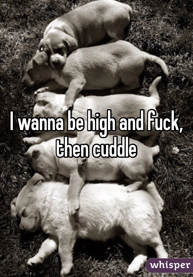 I wanna be high and fuck, then cuddle 