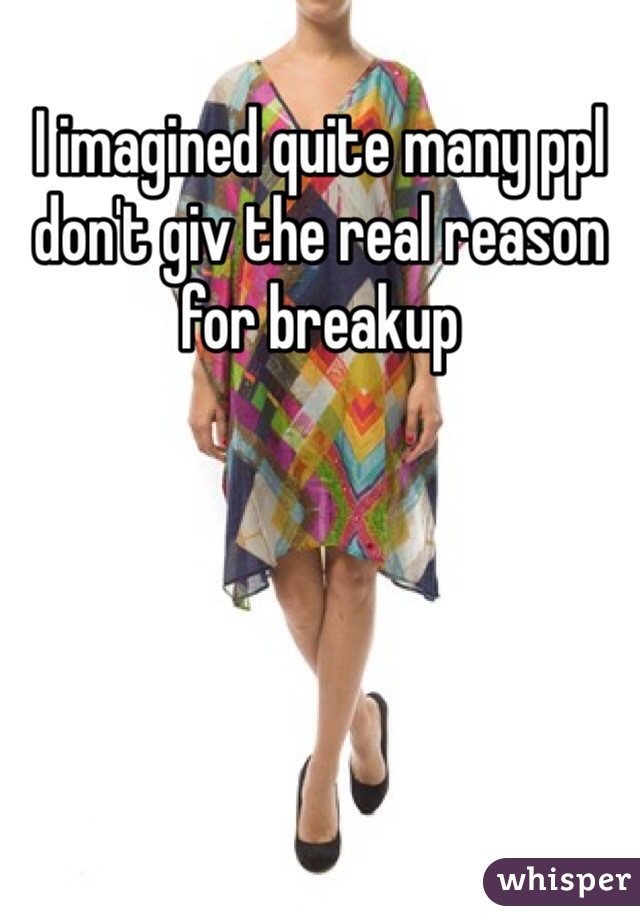 I imagined quite many ppl don't giv the real reason for breakup 