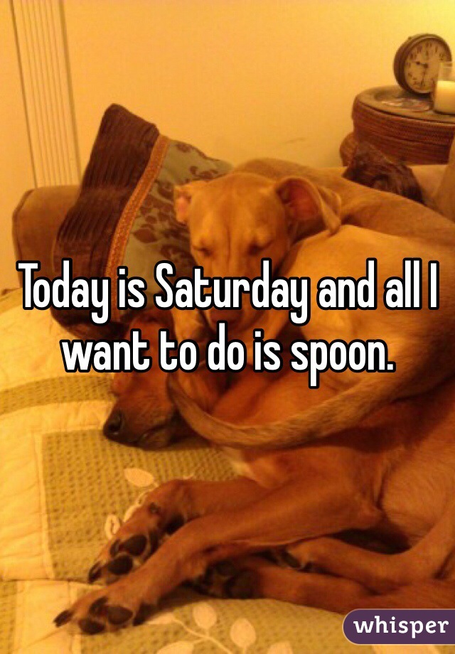 Today is Saturday and all I want to do is spoon. 