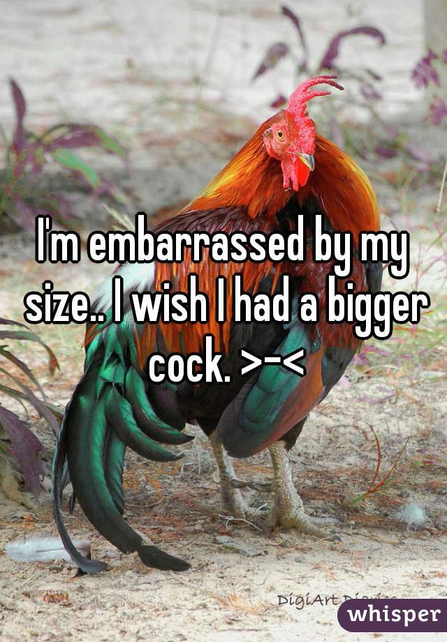 I'm embarrassed by my size.. I wish I had a bigger cock. >-<