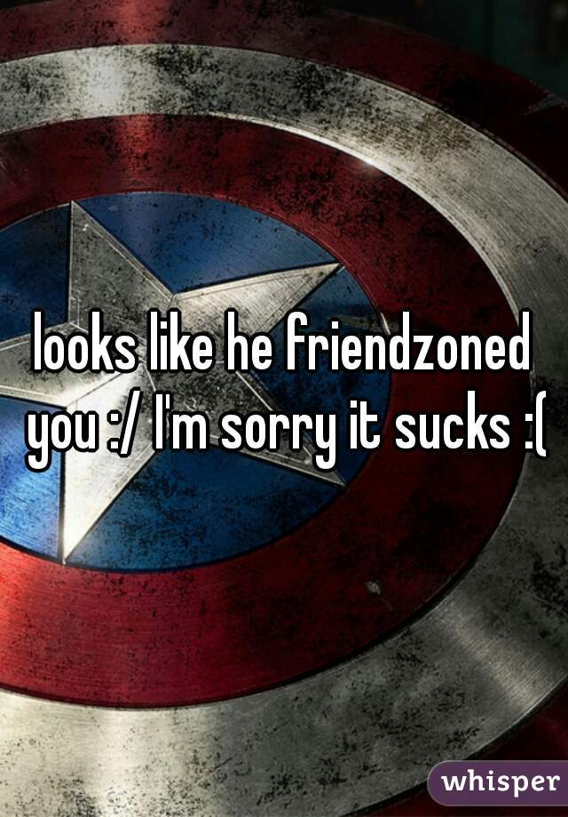 looks like he friendzoned you :/ I'm sorry it sucks :(