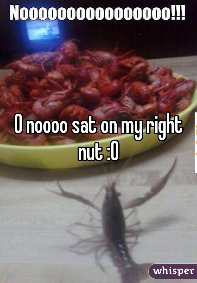 O noooo sat on my right nut :O