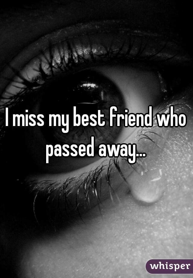I miss my best friend who passed away... 