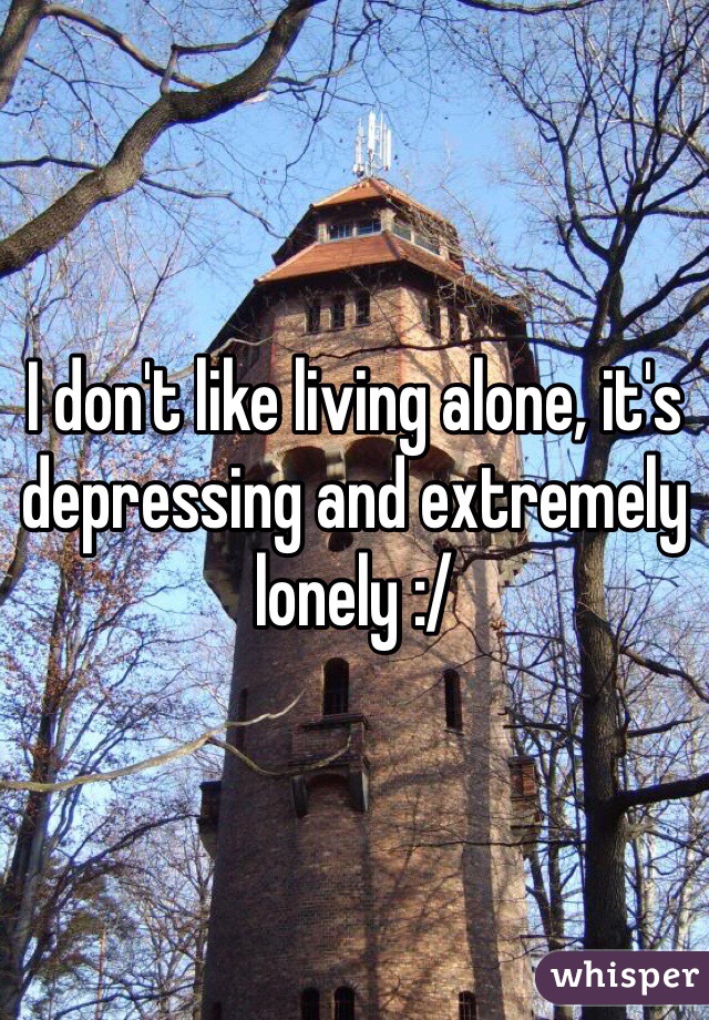I don't like living alone, it's depressing and extremely lonely :/