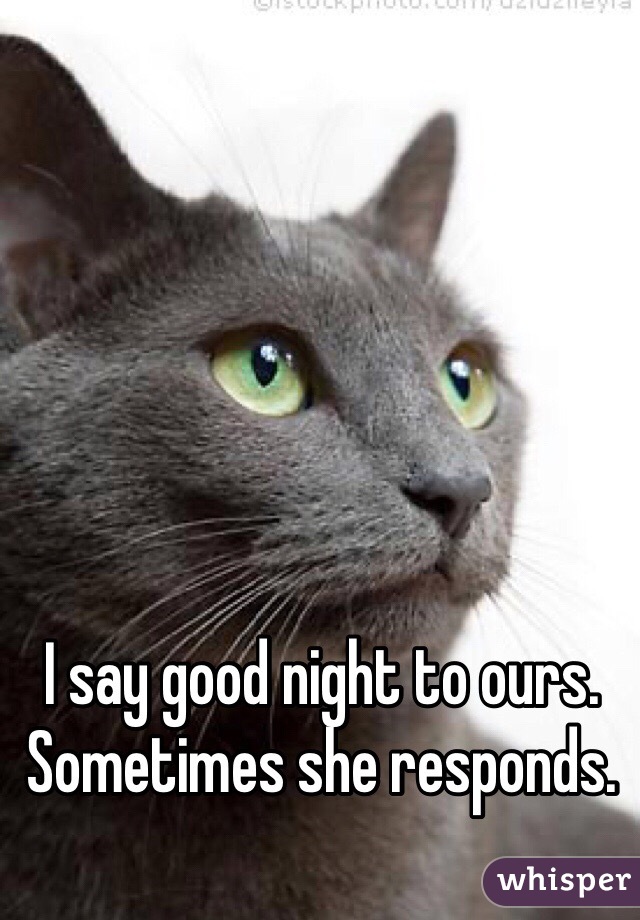 I say good night to ours. Sometimes she responds. 