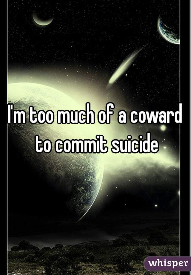 I'm too much of a coward to commit suicide
