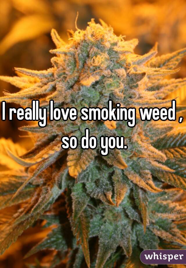 I really love smoking weed , so do you.