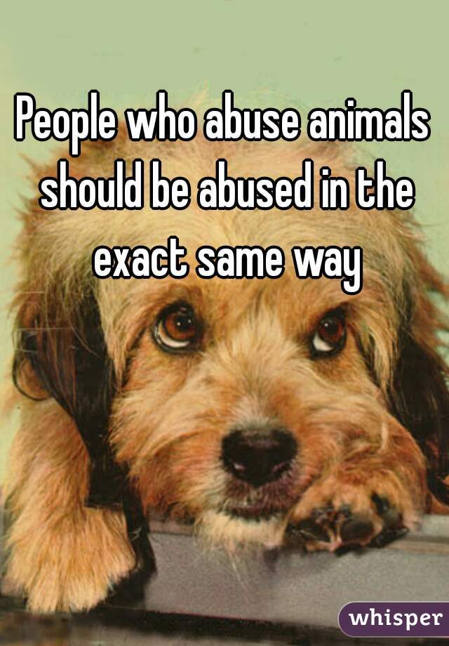 People who abuse animals should be abused in the exact same way