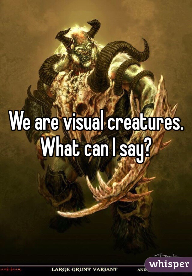 We are visual creatures. What can I say?