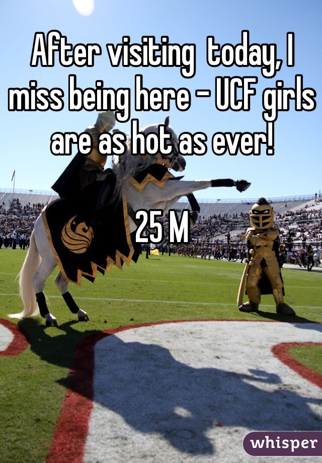 After visiting  today, I miss being here - UCF girls are as hot as ever!

25 M
