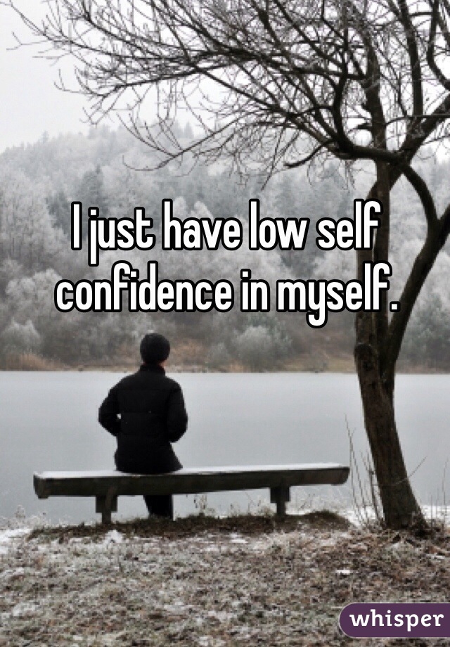 I just have low self confidence in myself.