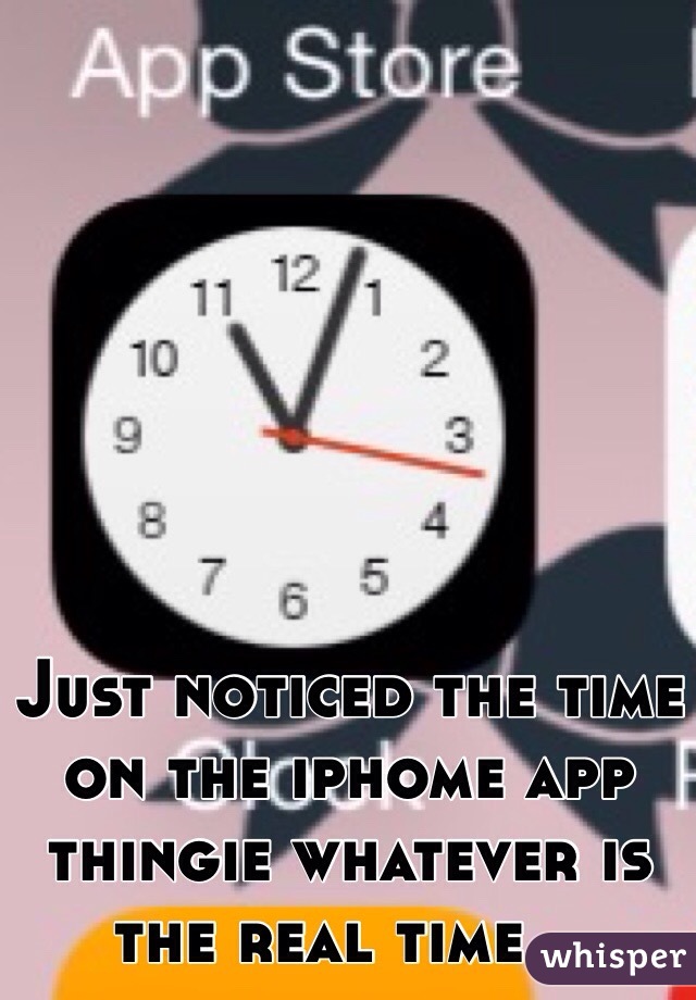Just noticed the time on the iphome app thingie whatever is the real time .. 
