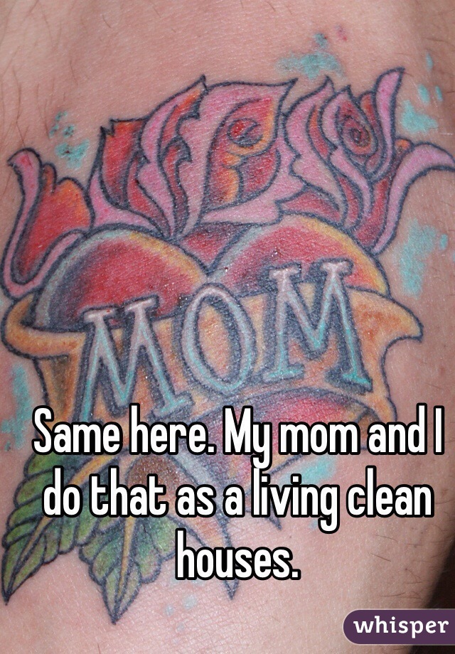 Same here. My mom and I do that as a living clean houses. 