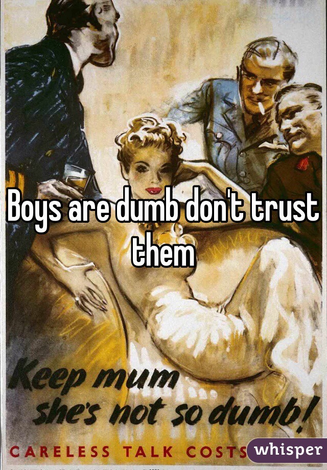 Boys are dumb don't trust them
