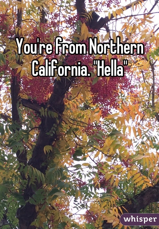 You're from Northern California. "Hella"