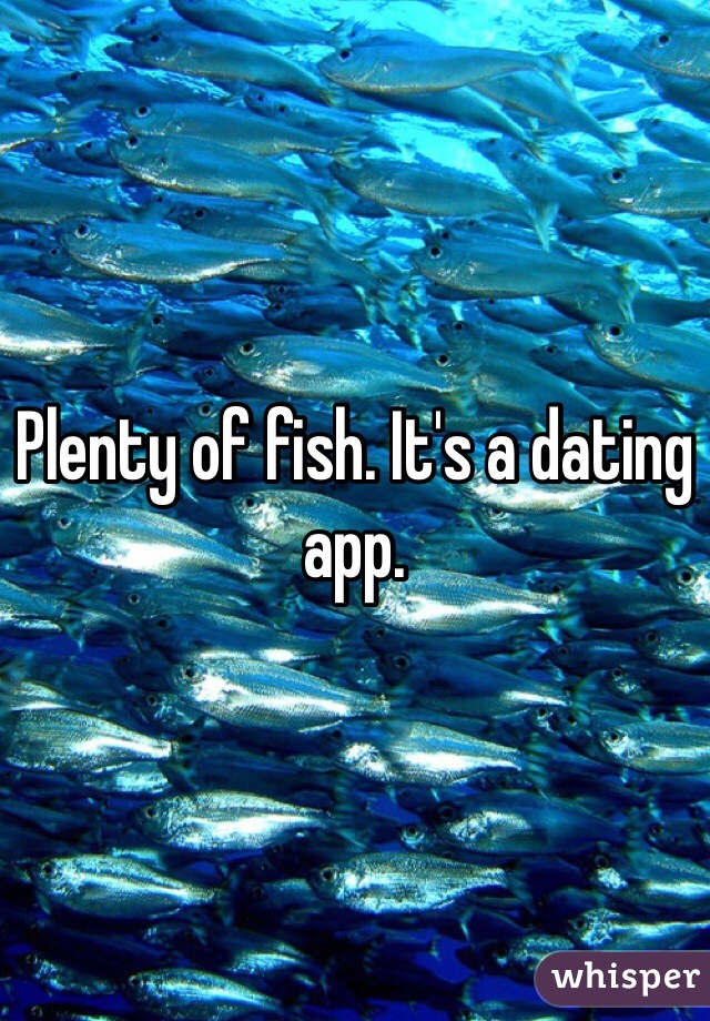 Plenty of fish. It's a dating app. 