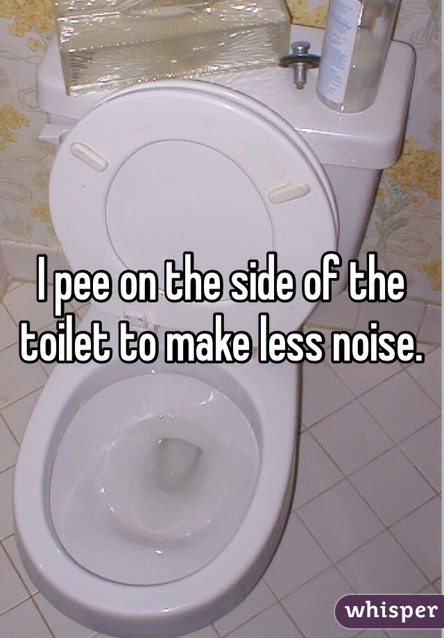 I pee on the side of the toilet to make less noise. 