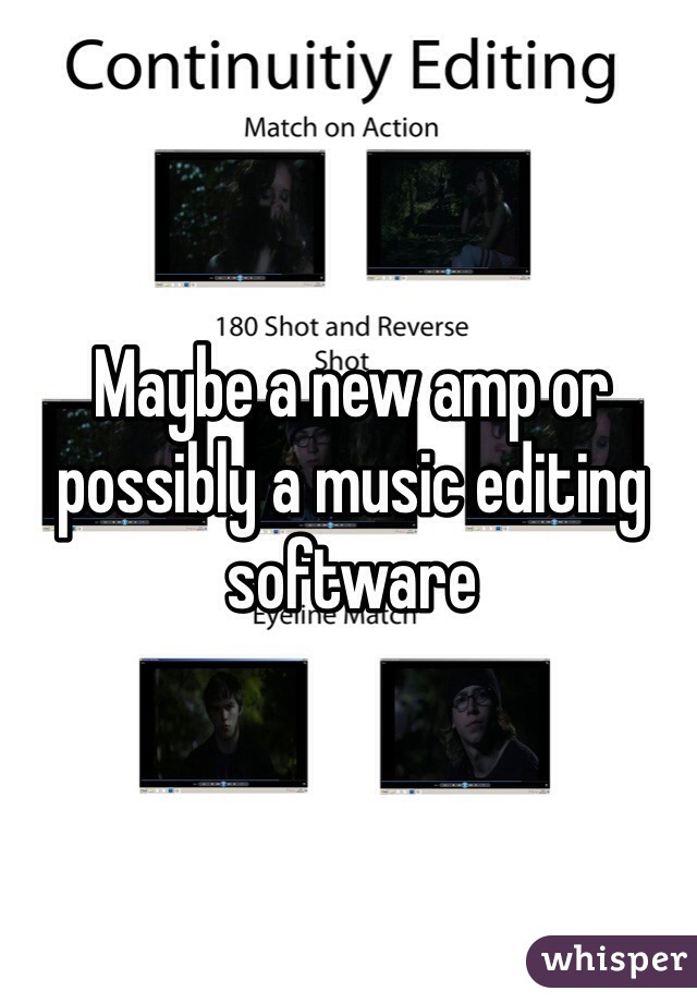 Maybe a new amp or possibly a music editing software 