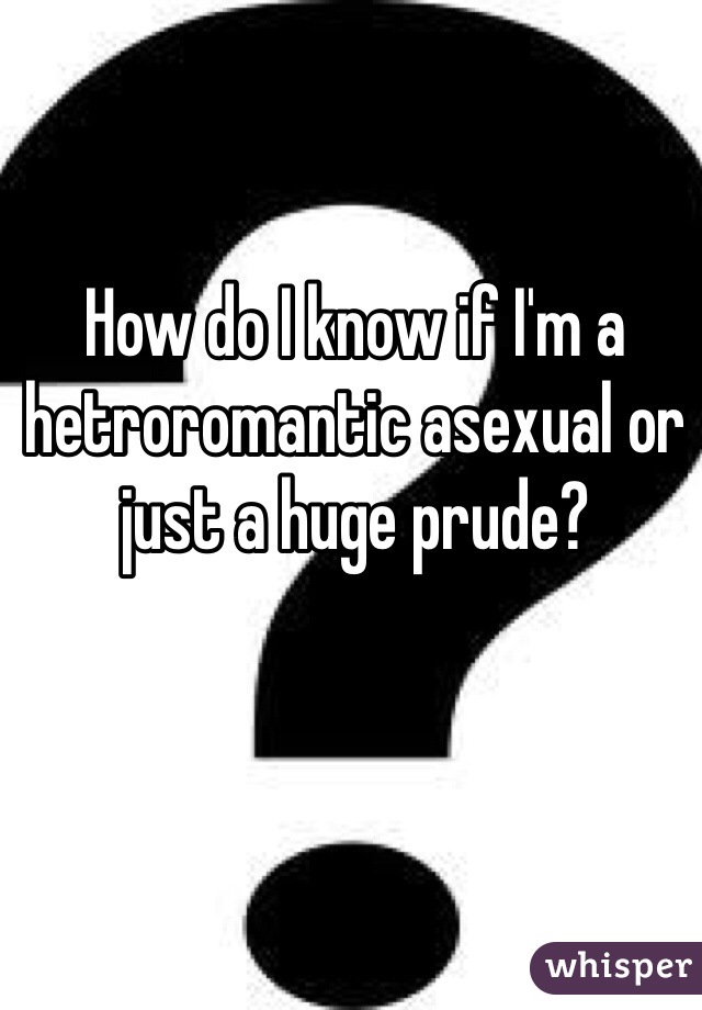 How do I know if I'm a hetroromantic asexual or just a huge prude?
