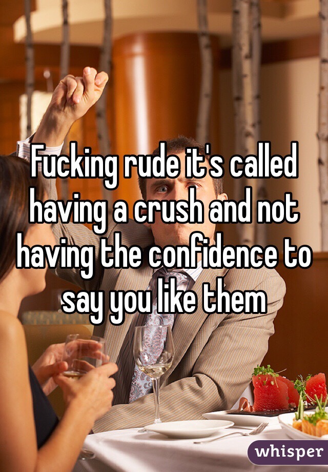 Fucking rude it's called having a crush and not having the confidence to say you like them 