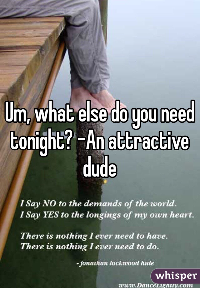 Um, what else do you need tonight? -An attractive dude