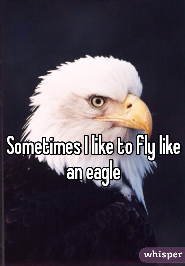 Sometimes I like to fly like an eagle
