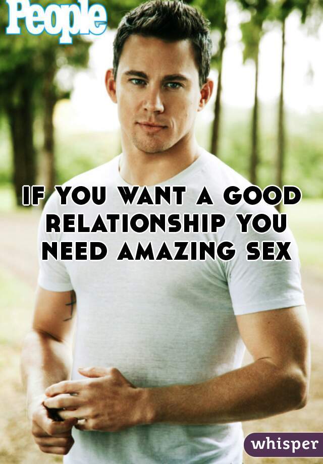 if you want a good relationship you need amazing sex