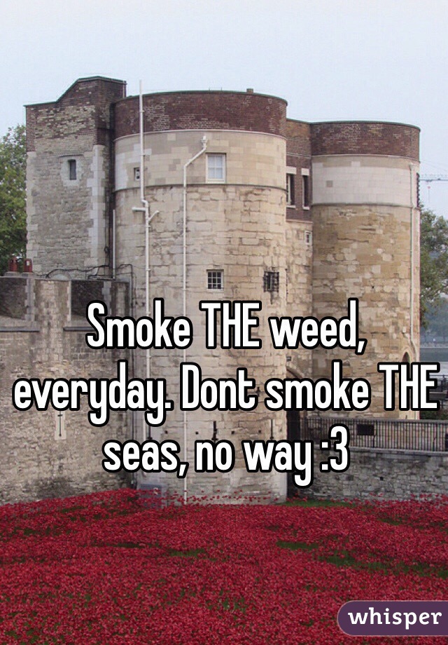 Smoke THE weed, everyday. Dont smoke THE seas, no way :3