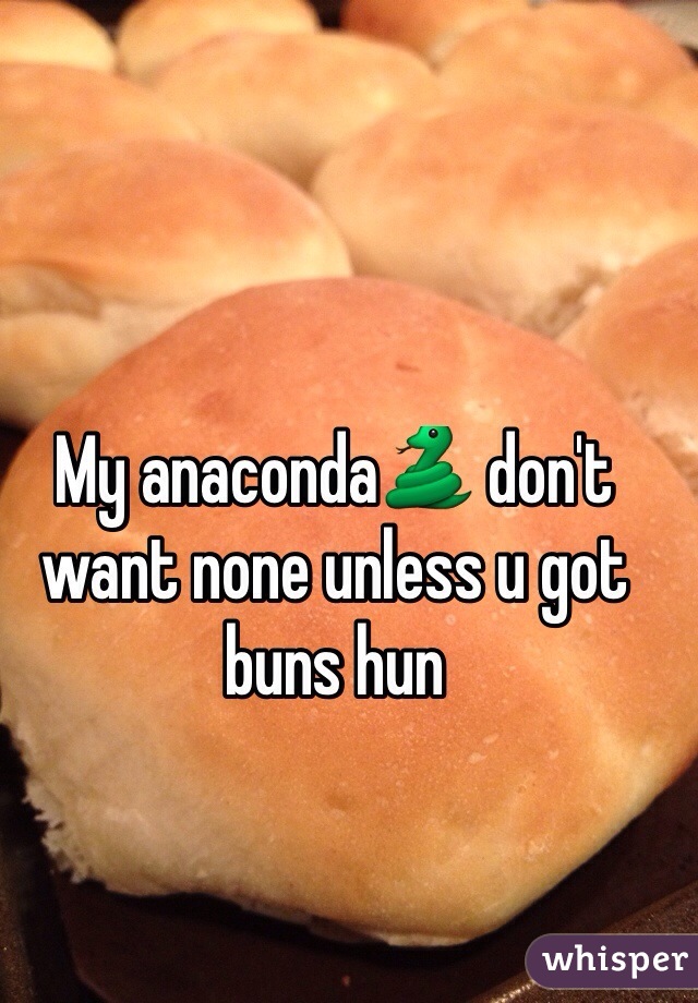 My anaconda🐍 don't want none unless u got buns hun