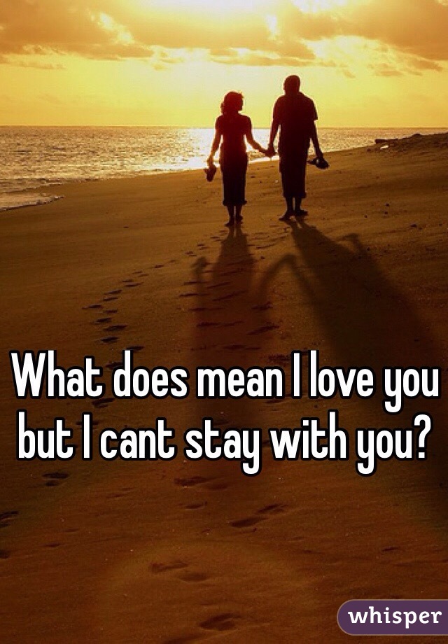 What does mean I love you but I cant stay with you?
